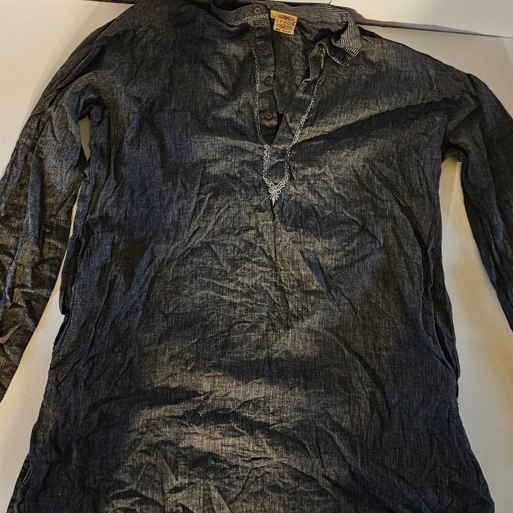 BTHOS Womens Gray Black Long Sleeve Tunic Size XL